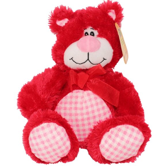 Love Birthday Plush Teddy Bear Stuffed Animal Red Pink Valentines Gift 12" NWT - Picture 1 of 6